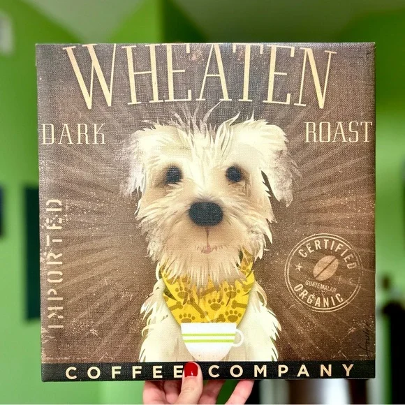 Cute Wheaten Dog Puppy Canvas Wall Hanging Home Decor Art Dog Lovers Pet - Picture 3 of 6